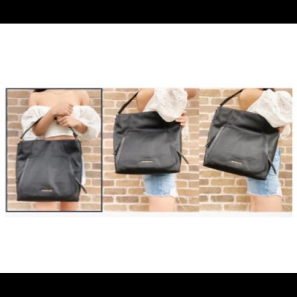 Michael Kors black leather hobo bag  #017 - Picture 2 of 9